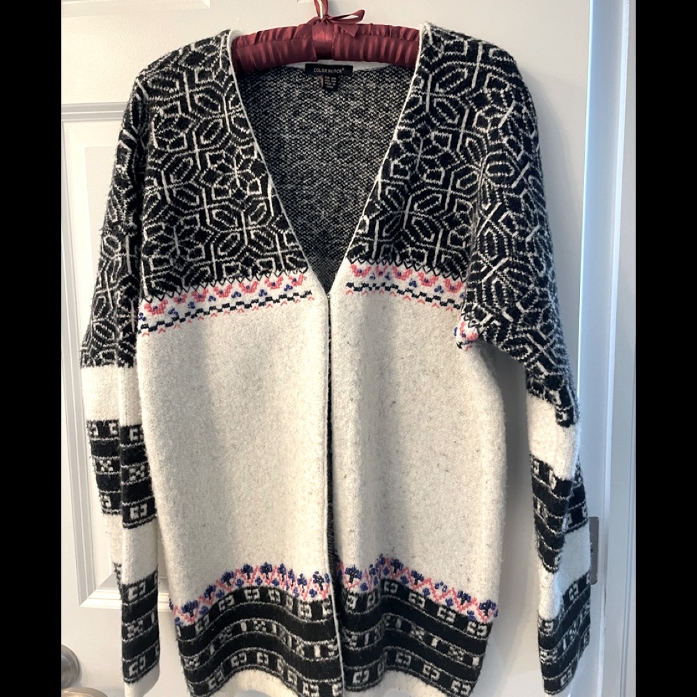 Color Block cardigan sweater